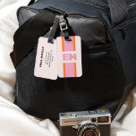 Etiqueta Para Maletas Monograma Naranja rosa retro<br><div class="desc">Viaja con estilo con una etiqueta personalizada para el equipaje que se distingue de la multitud. Con su monograma en negrita sans serif con un impactante efecto de sombra de caída, este diseño es un verdadero contraste con su paleta de color retro que añade un toque de encanto vintage. Las...</div>