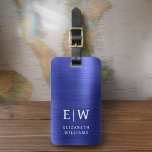 Etiqueta Para Maletas Monograma Navy Blue Brushed Metallic Elegant<br><div class="desc">Presentamos nuestra etiqueta Monogram Brushed Metallic Elegant Lumalets: eleve tu experiencia de viaje con este sofisticado accesorio. Esta etiqueta de equipaje, elaborada a partir de material metálico cepillado, desprende elegancia y estilo. El diseño del monograma le aporta un toque personalizado, facilitando la identificación de su equipaje y añadiendo un toque...</div>