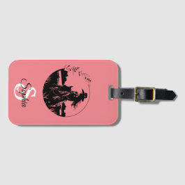 Etiqueta Para Maletas Monograma Niña Ecuestre Occidental de Caballo Eleg