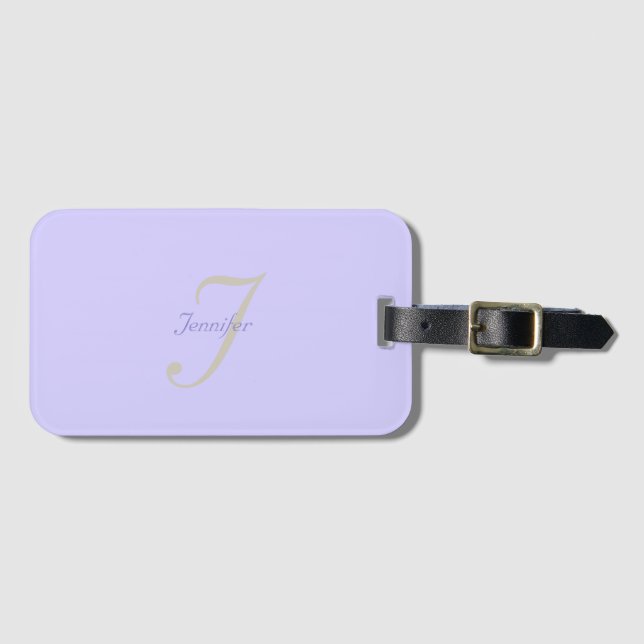 Etiqueta Para Maletas Monograma pastel elegante y sencillo (Anverso horizontal)