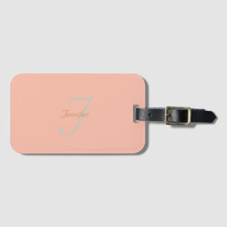 Etiqueta Para Maletas Monograma pastel elegante y sencillo