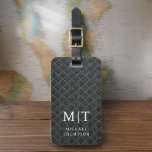 Etiqueta Para Maletas Monograma Patrón elegante metálico negro<br><div class="desc">Aumente su experiencia de viaje con nuestro clásico elegante y moderno Monograma Minimalista Etiqueta para el equipaje. Este accesorio de diseño meticuloso combina a la perfección la elegancia atemporal con el minimalismo contemporáneo, asegurando que su equipaje se destaque con la sofisticación. Diseñada con precisión y atención a los detalles, esta...</div>