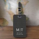 Etiqueta Para Maletas Monograma Patrón elegante metálico negro<br><div class="desc">Aumente su experiencia de viaje con nuestro clásico elegante y moderno Monograma Minimalista Etiqueta para el equipaje. Este accesorio de diseño meticuloso combina a la perfección la elegancia atemporal con el minimalismo contemporáneo, asegurando que su equipaje se destaque con la sofisticación. Diseñada con precisión y atención a los detalles, esta...</div>