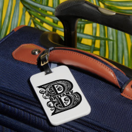 Etiqueta Para Maletas Monograma Personalizado de letra B