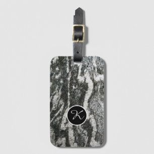 Etiqueta Para Maletas Monograma Personalizado de textura de rock decorat