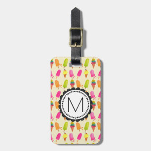 Etiqueta Para Maletas Monograma personalizado del helado de pipetas