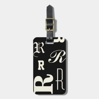 Etiqueta Para Maletas Monograma Personalizado, Iniciales de Tipografía, 