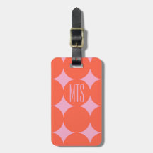 Monograma personalizado moderno en punto, naranja 