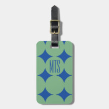 Monograma personalizado moderno en punto, verde pe
