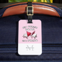 Etiqueta Para Maletas 🎶 Monograma personalizado Musical Mi libro Piano 