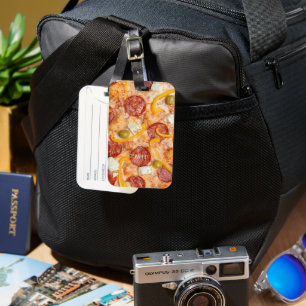 Etiqueta Para Maletas Monograma personalizado PIZZA