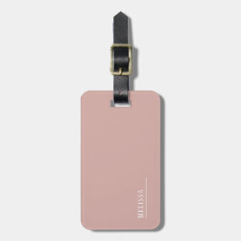 Etiqueta Para Maletas Monograma personalizado, rosa moderno