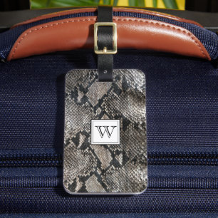 Etiqueta Para Maletas Monograma Piel de serpientes de moda - RICA Moda E