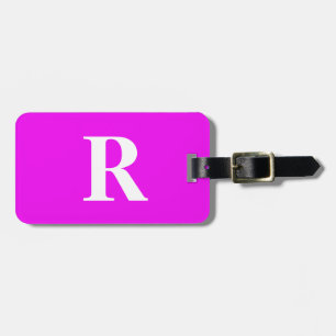 Etiqueta Para Maletas Monograma Plantilla de nombre inicial Cuta blanca 