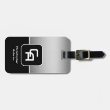 Monograma plateado metálico