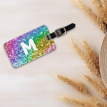 Etiqueta Para Maletas Monograma Purpurina Aspecto Arcoiris personalizado<br><div class="desc">Este diseño puede ser personalizado en el área proporcionada cambiando la foto y/o el texto. O puede personalizarse haciendo clic en Personalizar esta plantilla y, a continuación, eligiendo la opción de hacer clic en el personalizar y eliminando o cambiando el color del fondo, agregando texto, cambiando el color o estilo...</div>