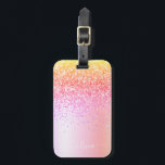 Etiqueta Para Maletas Monograma Purpurina púrpura de oro rosa del arcoir<br><div class="desc">Oro Pastel, Naranja, Relieve metalizado Rosa Metálico Espuma Purpurina Cepillado Nombre de Monograma Metalizado y Etiqueta Inicial de Bolsa o Equipaje. Esto hace que el dulce perfecto cumpleaños 16, boda, ducha de novia, aniversario, ducha de bebé o fiesta de soltera sea regalo para alguien que ama el lujo glam y...</div>
