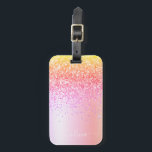 Etiqueta Para Maletas Monograma Purpurina púrpura de oro rosa del arcoir<br><div class="desc">Oro Pastel, Naranja, Relieve metalizado Rosa Metálico Espuma Purpurina Cepillado Nombre de Monograma Metalizado y Etiqueta Inicial de Bolsa o Equipaje. Esto hace que el dulce perfecto cumpleaños 16, boda, ducha de novia, aniversario, ducha de bebé o fiesta de soltera sea regalo para alguien que ama el lujo glam y...</div>