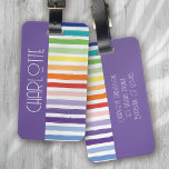 Etiqueta Para Maletas Monograma rayado de arcoiris<br><div class="desc">¿Buscando un regalo único y personalizado para alguien especial? ¡Mira nuestro diseño de monogramas a rayas personalizados! Perfecto para los Navidades,  esta etiqueta para el equipaje se puede personalizar con el nombre que elijas. ¡Elige la tuya!</div>