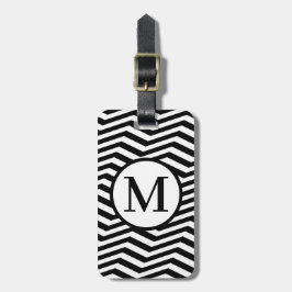 Etiqueta Para Maletas Monograma RFBW Chevron inclinado