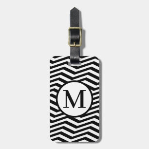 Etiqueta Para Maletas Monograma RFBW Chevron inclinado