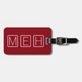 Etiqueta Para Maletas Monograma rojo y bloque