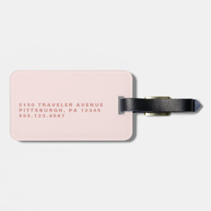 Etiqueta Para Maletas Monograma rosa rosa Rubor