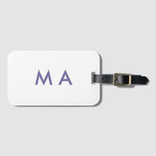 Etiqueta Para Maletas Monograma simple morado gris añade tu nombre moder