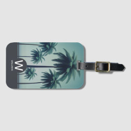 Etiqueta Para Maletas Monograma tropical personalizado