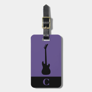 Etiqueta Para Maletas Monograma Viaje Música Bass Guitar Ultra Violeta
