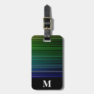 Etiqueta Para Maletas Monograma Viaje Rainbow Light Stripes