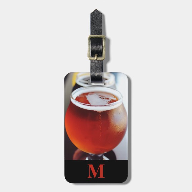 Etiqueta Para Maletas Monograma Viaje Varias Cervezas (Frente Vertical)