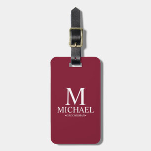 Etiqueta Para Maletas Monograma y nombre de Groomsman personalizado