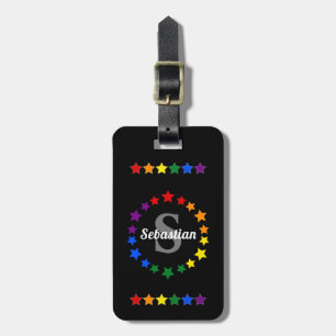 Etiqueta Para Maletas Monograma y nombre de las estrellas del Orgullo Ga