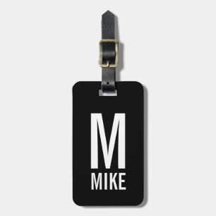 Etiqueta Para Maletas Monograma y nombre personalizados modernos