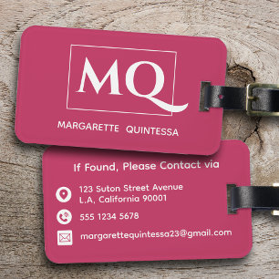Etiqueta Para Maletas Monogramación de la tipografía moderna Minimalista