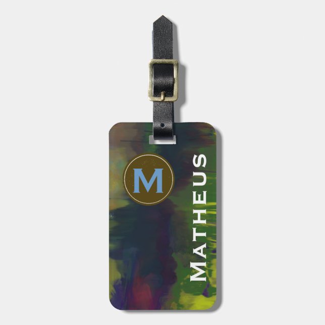 Etiqueta Para Maletas monogramado - añadir nombre (Frente Vertical)