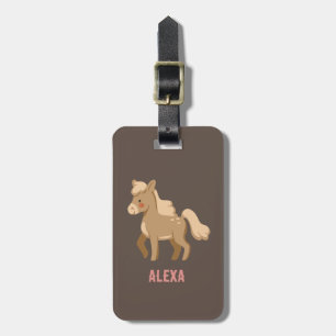 Etiqueta Para Maletas Monogramado Chica de caballos ecuestres Pony Perso