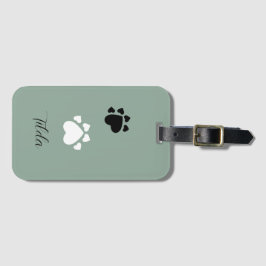 Etiqueta Para Maletas Monogramado de Cachorros de Corazón