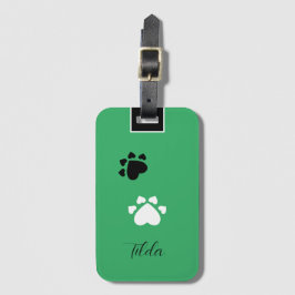 Etiqueta Para Maletas Monogramado de Cachorros de Corazón