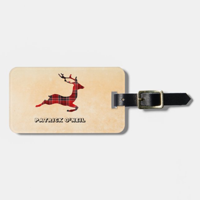Etiqueta Para Maletas Monogramado de Deer (Frente Horizontal)