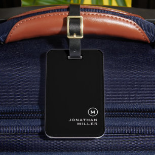 Etiqueta Para Maletas Monogramado del Clásico Blanco Mínimo