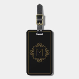 Etiqueta Para Maletas Monogramado elegante de Golden SF decorado