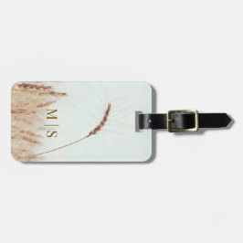 Etiqueta Para Maletas Monogramado Monogramo Cabeza De Trigo Dorado A La 