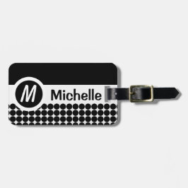 Etiqueta Para Maletas Monogramado negro de impresión