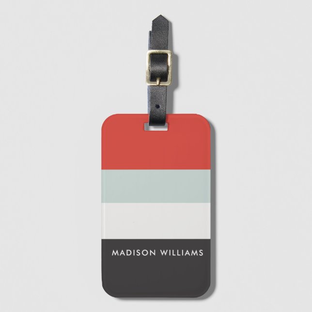 Etiqueta Para Maletas monogramado, nombre, (Anverso vertical)