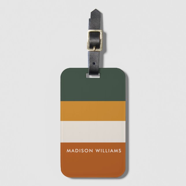 Etiqueta Para Maletas monogramado, nombre, (Anverso vertical)