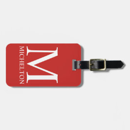 Etiqueta Para Maletas Monogramado rojo