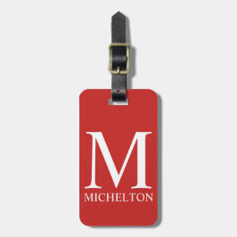 Etiqueta Para Maletas Monogramado rojo