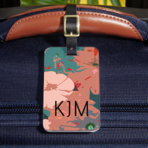 Etiqueta Para Maletas Monogramas de flores silvestres regalo de nombre p